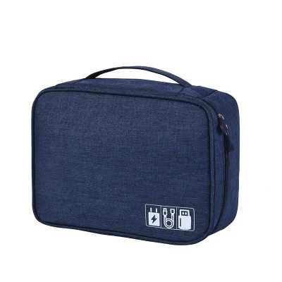 
Waterproof Canvas Fabric Electronics Accessories Travel Organizer Gadget Bag 