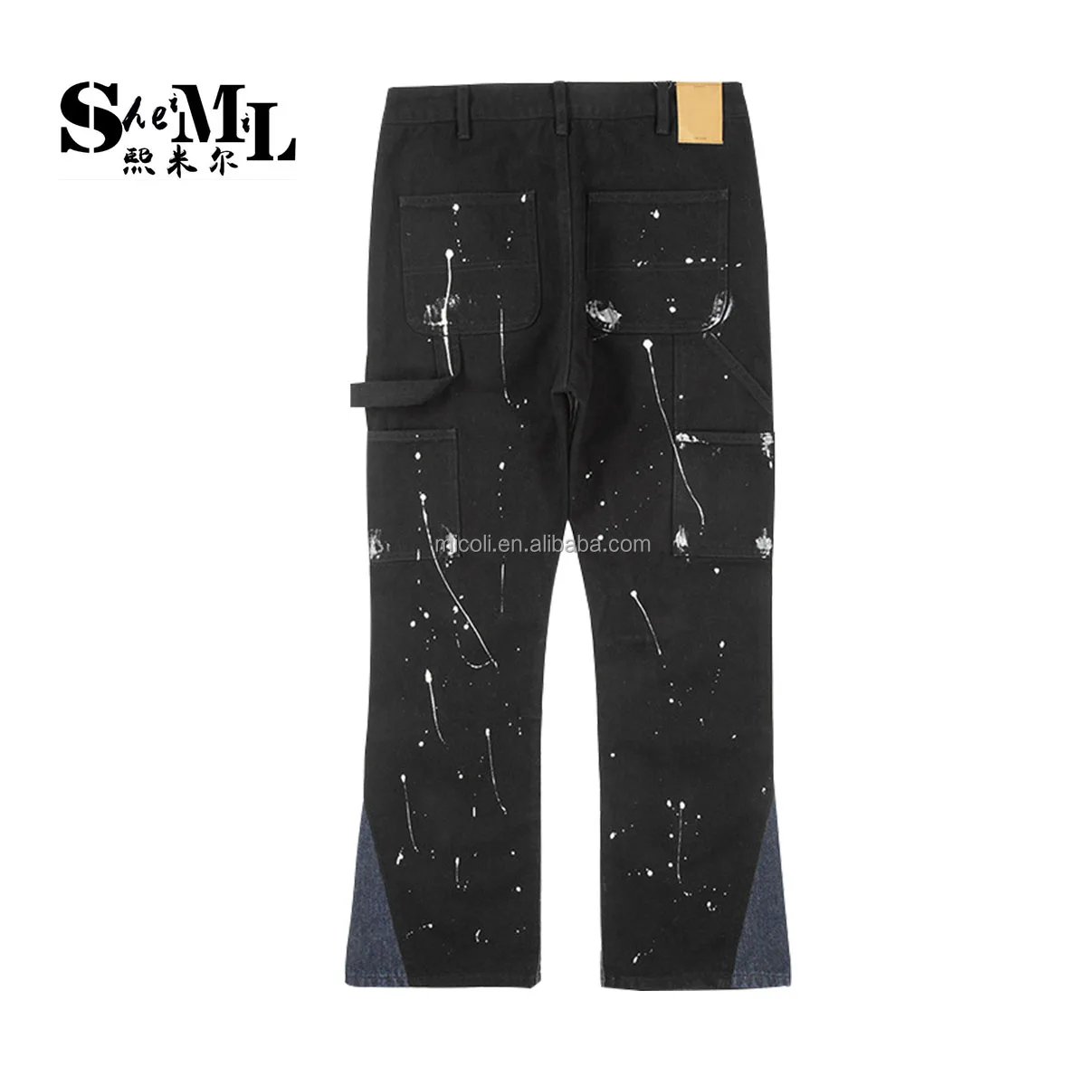 OEM 2022 Fall Fashion Ladies Casual Wide Baggy Streetwear Print Denim  Jeans For Women