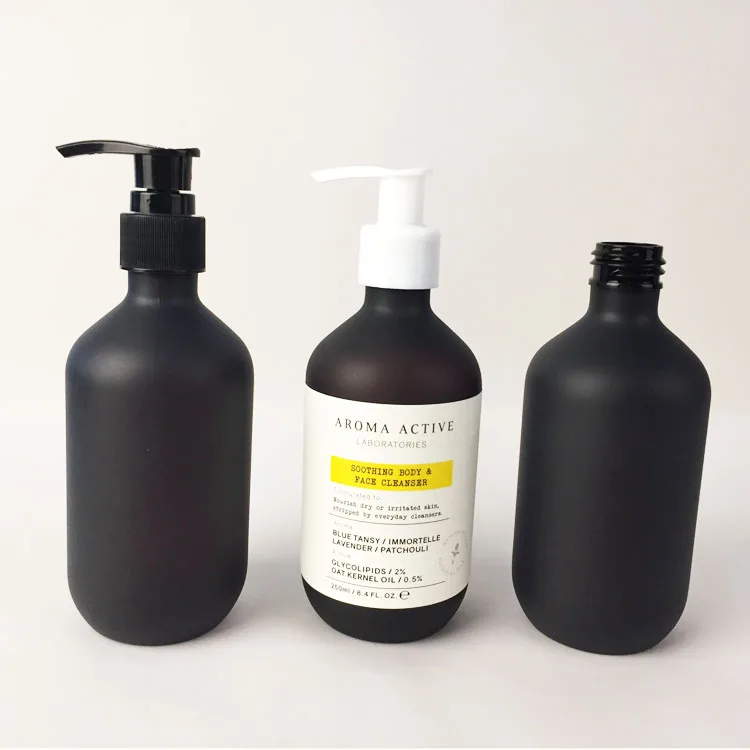 High quality Eco packaging shampoo bottle frosted black Sugarcane bottle