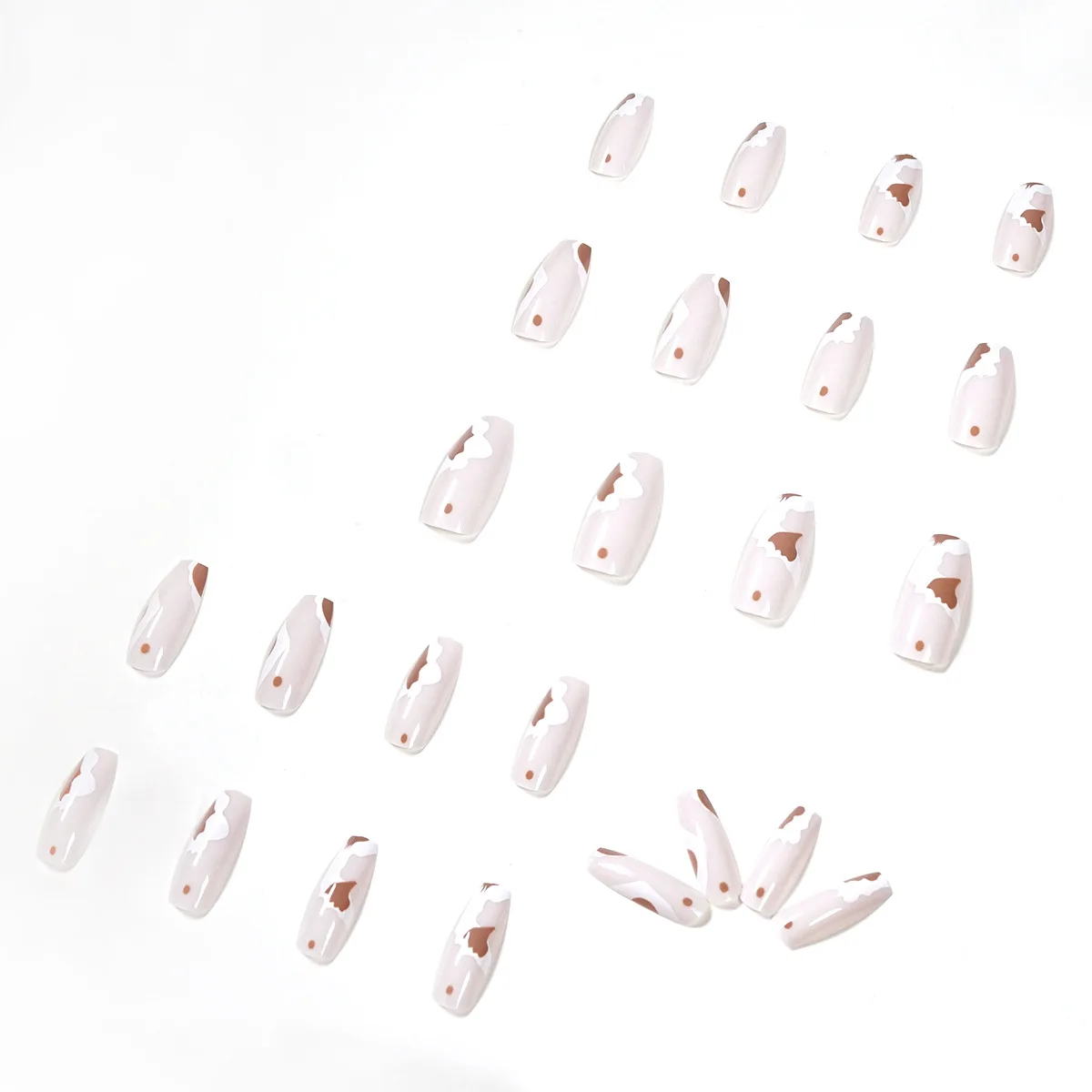 Multiple Styles False Nails Coloured Press On Nail Cow Milk Type Wholesale Fake Nails