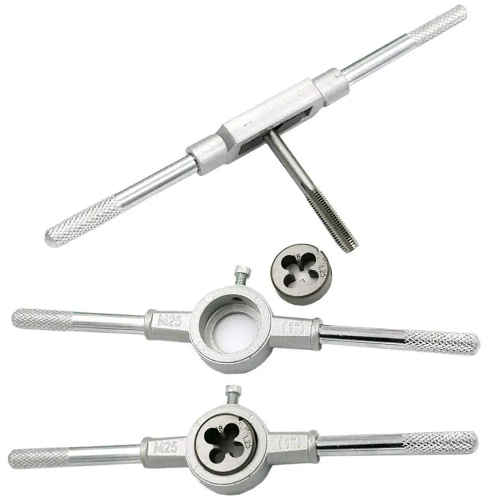 12PCS Auto Tools die tap threading hand metric wrench die set screw extractor die adjustable tap wrench thread tap and die set