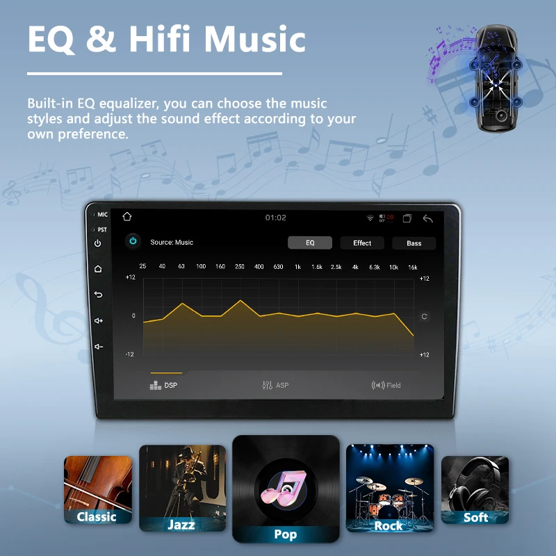 Factory N2 32GB 7 Inch Single Din Car Android Radio Stereo Wireless Carplay 9/10 Inch Car Monitor Touch Screen DVD Player GPS