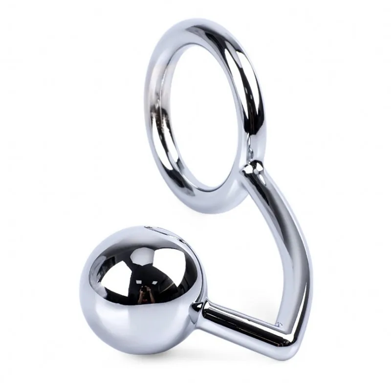 Large Size Metal Anal Ball Cock Ring Sex Toys Anal Hook