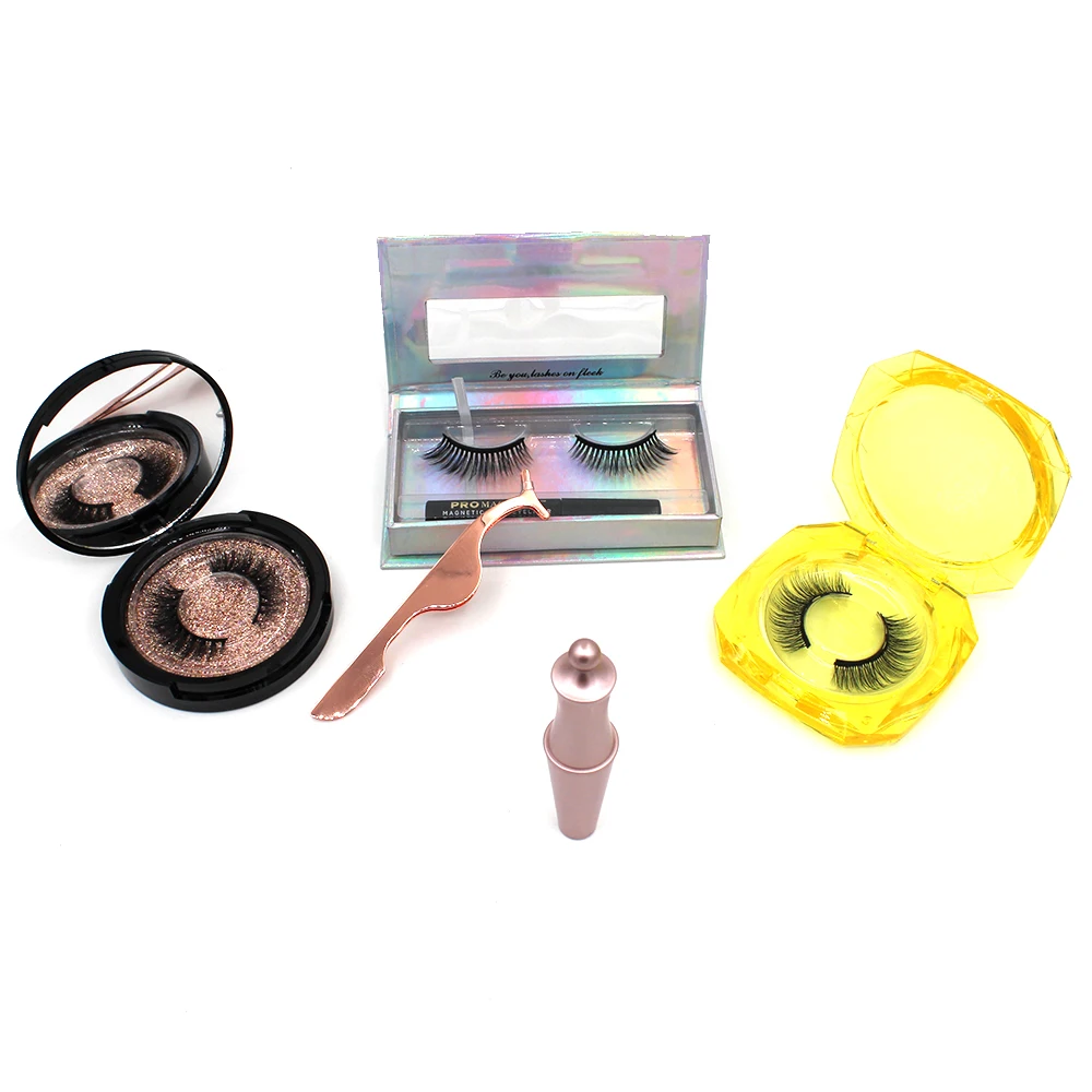 Mink eyelashes long cross thick false eye lashes 2020 new magnetic eyelash box with custom packaging