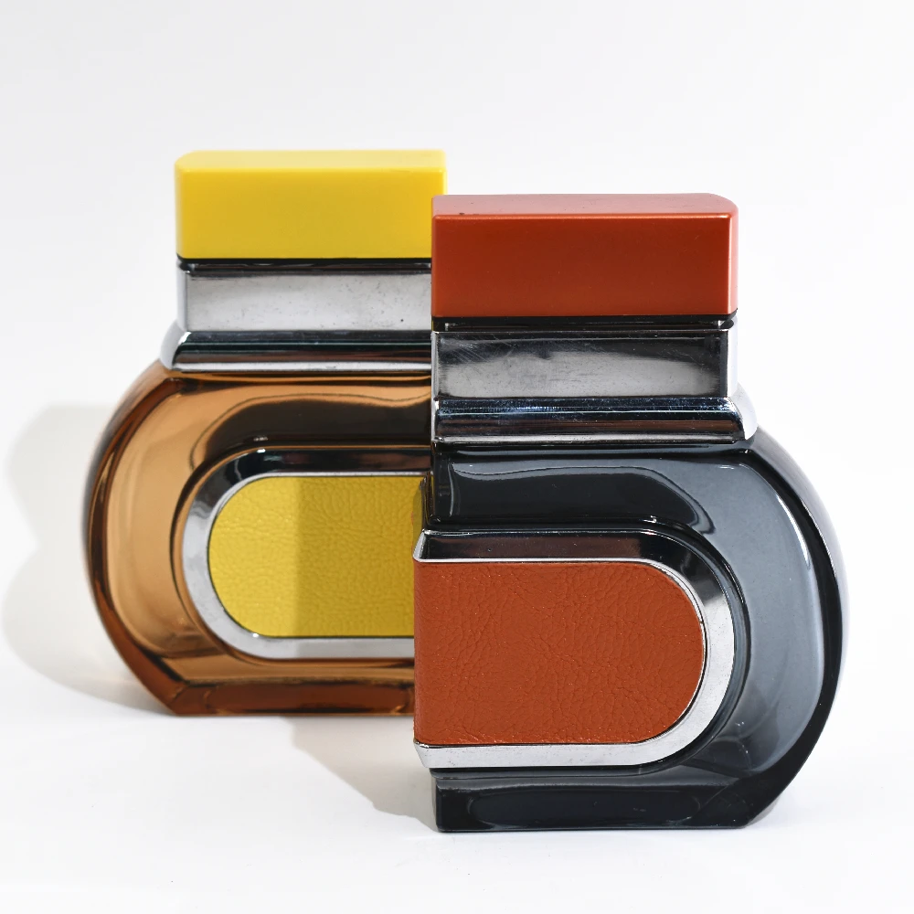 Ready to ship Cheap 80ml Unique Oblate Shape Glass Mist Spray Perfume Bottle With Magnet Cap