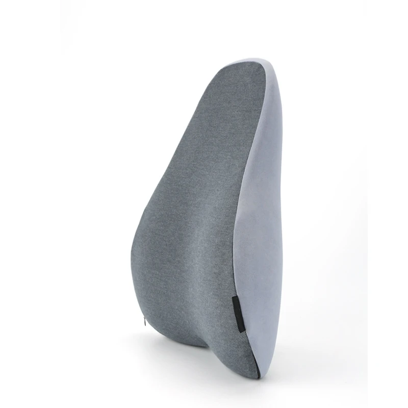 Manufacturer Hot Selling Grey Slim Orthopedic Car Lumbar Seat Support Pillow Sitting Back Cushion