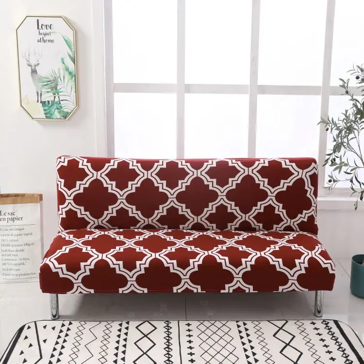 Armless Sofa Bed Covers Stretch Slipcover Folding Couch No Armrest Sofa Shield Furniture Protector