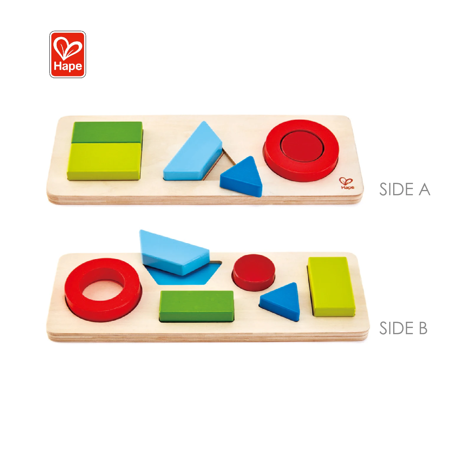 Hape Geometry  Baby Brain Toys Wooden Graphics Puzzle 3D Game For Kids