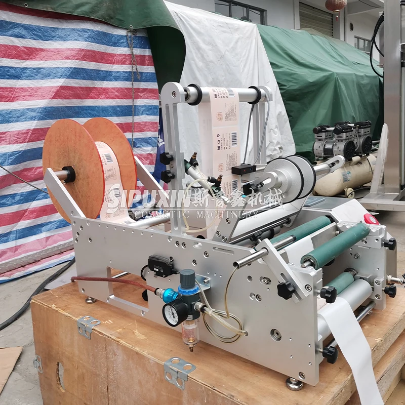 High Speed Semi Automatic Adhesive Wine Round Bottle Labeling Machine Bubble-free Labeling Machine Flat Bottle Labeling Machine