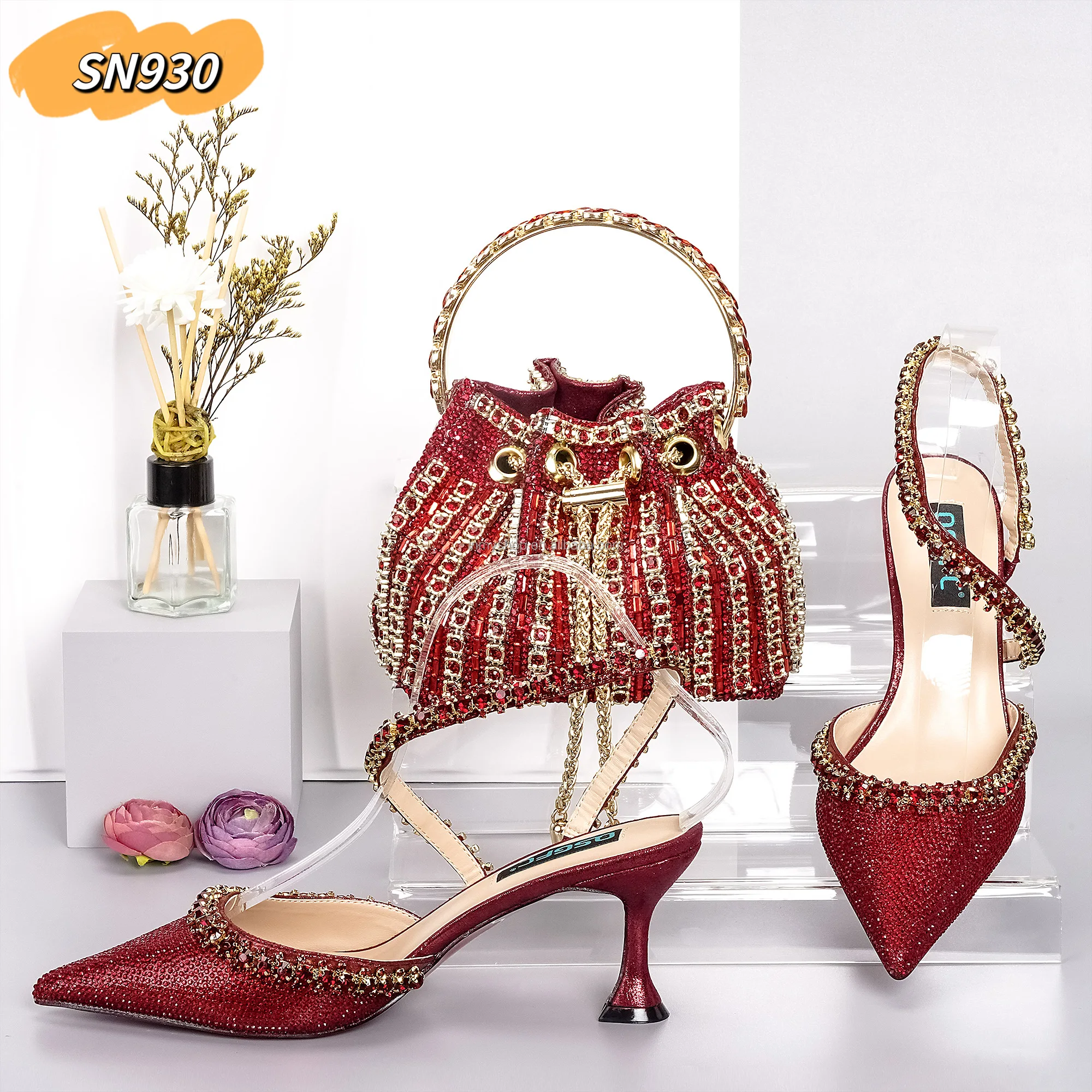 Royal blue Italian Decorated With Crystal Shoes And Bags Set Hot Selling African Woman Shoes And Bag To Match Set For Big Party