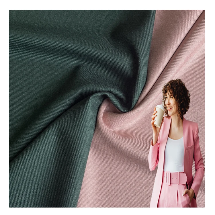 Wrinkle Resistant heavy weight woven viscose/polyester stretch trouser suit fabric