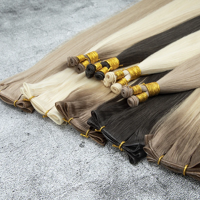 LeShine 2023 Invisible 100% Human Hair Extension Natural Straight Genius Weft Thick Ends Flat Genius Weft