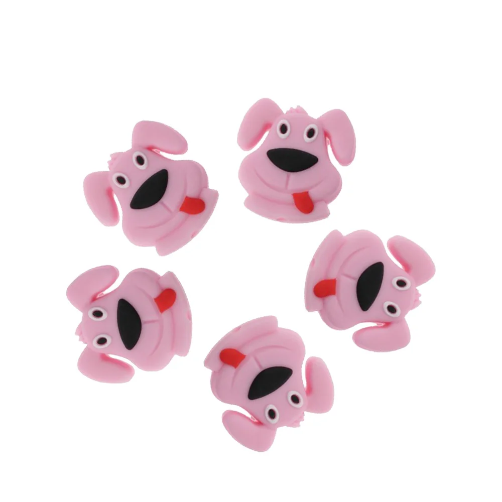 
High quality Silicone BPA Free food grade Baby Silicone toys dog Shape Teether animal Beads Baby Teething Beads 