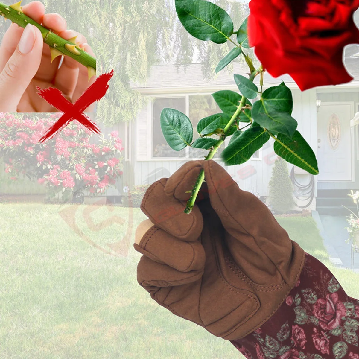 Садоводческие дышащие перчатки из искусственной кожи