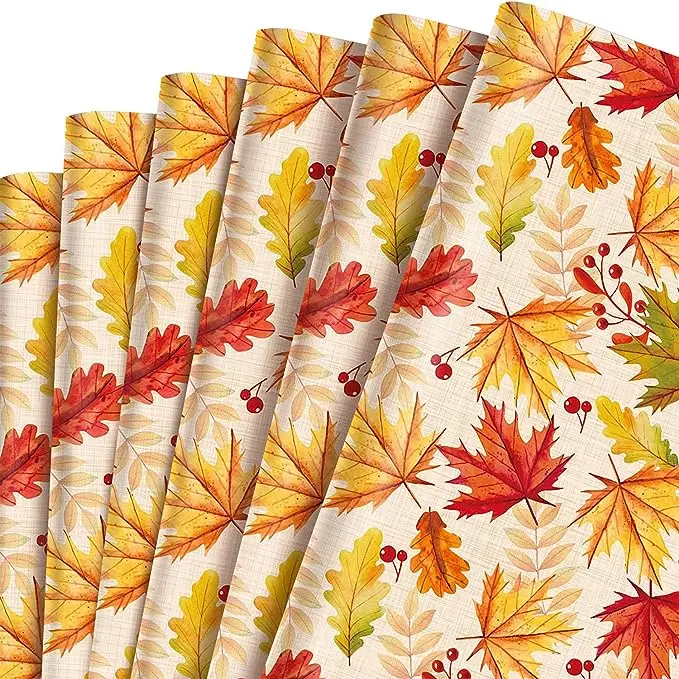 Low-Quantity Customizable 100pcs MOQ Thanks Giving Day Custom Design Festival Series Tissue Wrapping Paper For Gift