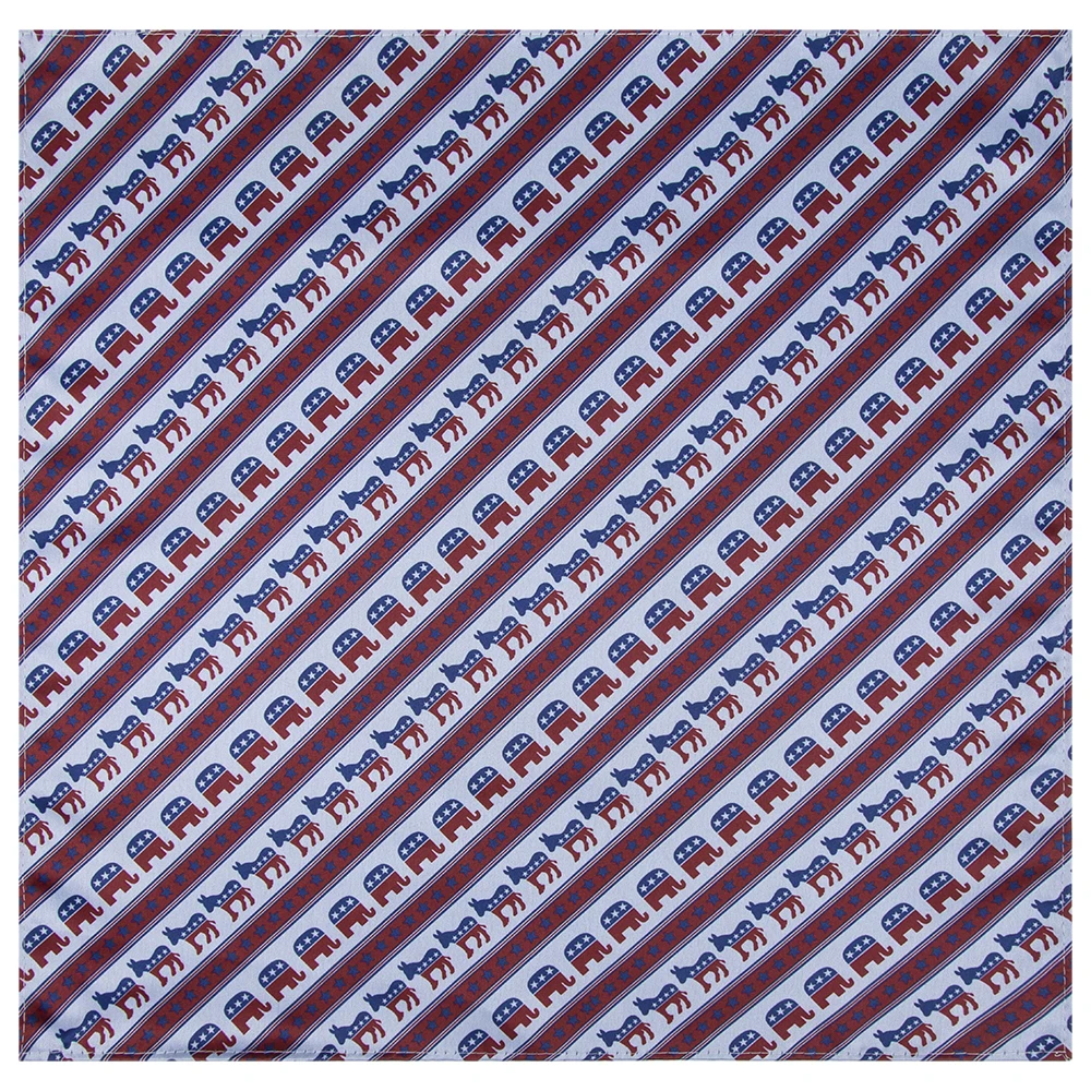 President USA elections Democratic Donkey  Republican Elephant with American Flag Stars Print Novelty Tie Necktie For Men