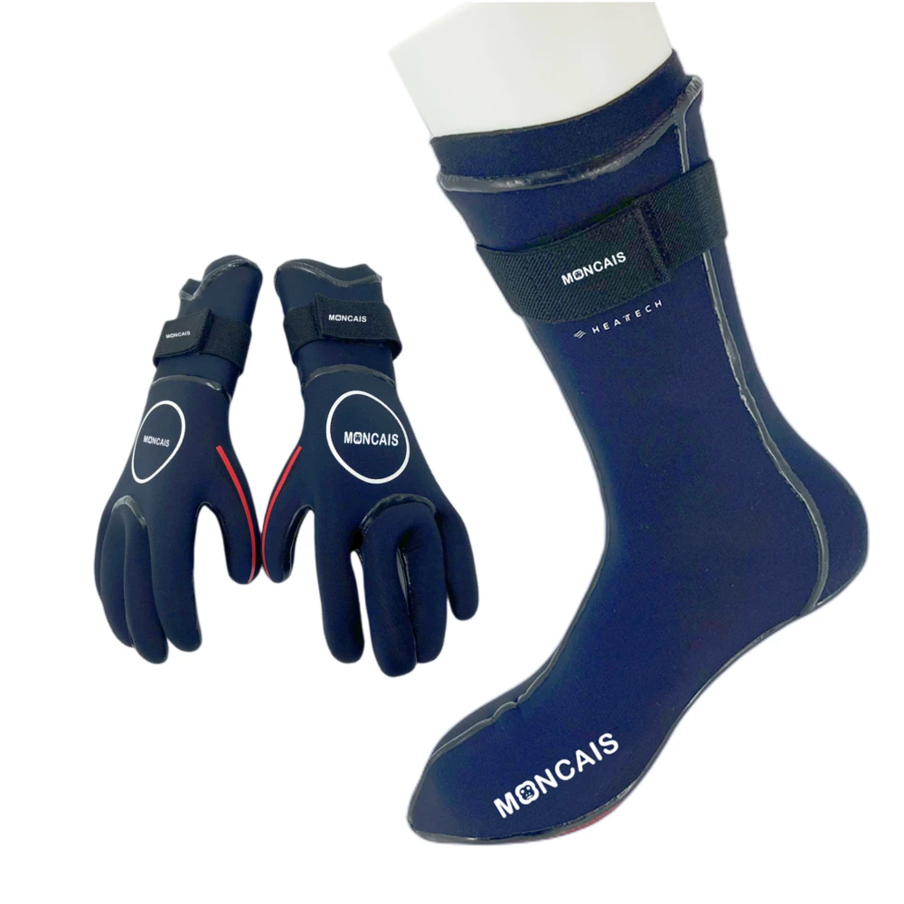 MONCAIS Wholesale Custom 3.5mm Neoprene Dry Keep Warm Freediving Diving Socks for Underwater Beach Swimming Surfing