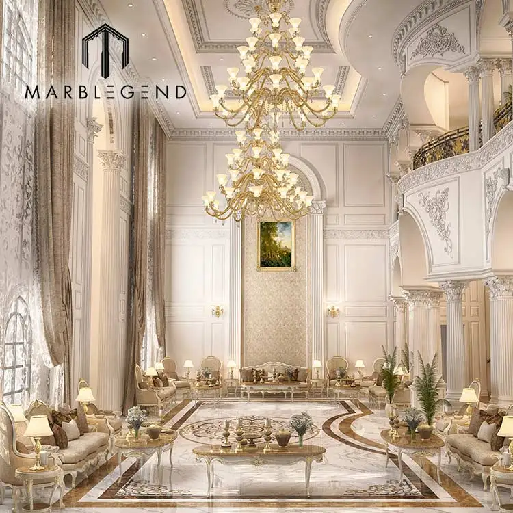 one-stop solution luxury marble medallion floor pattern waterjet marble inlay design for villa