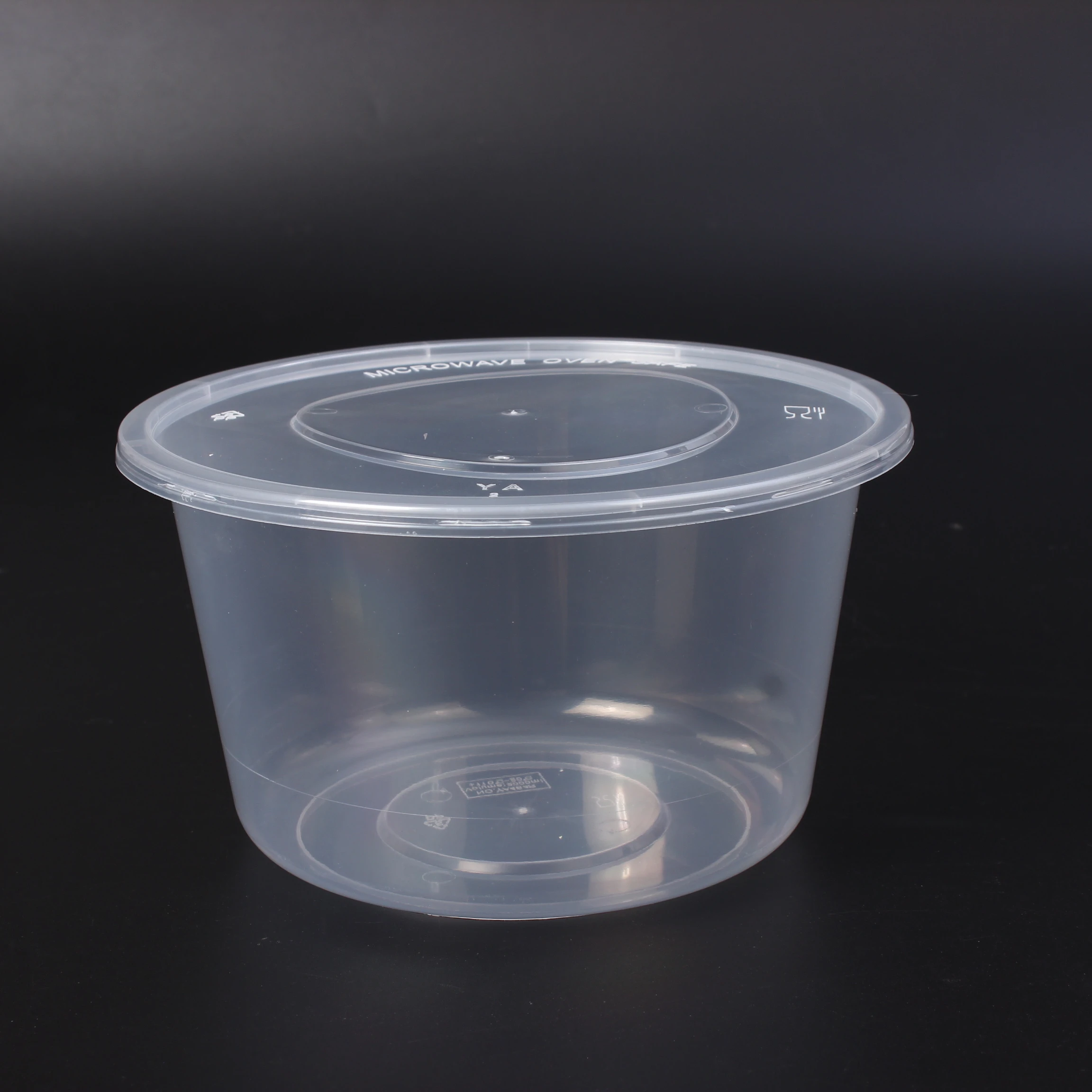 Round black/transparent/white Pp microwave disposable takeaway plastic food container