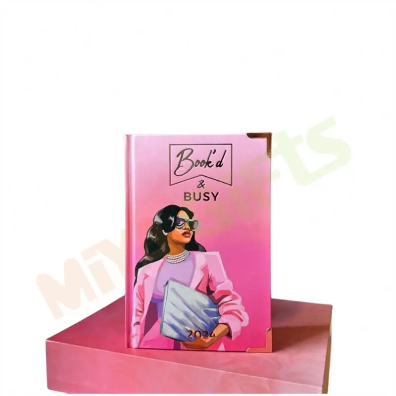 custom girl A4A5B5B6 leather bound hardcover notebook printed daily weekly monthly spread undated diary cover planner journal