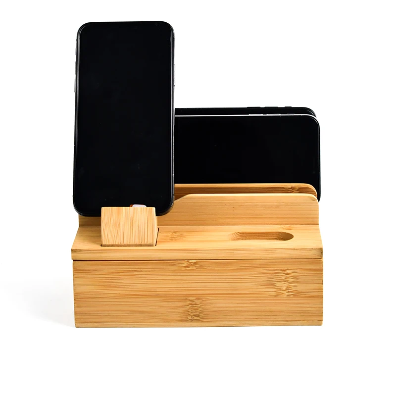 WDF ODM/OEM desktop charging station phone organizer phone organizer charger organizer bamboo charging station