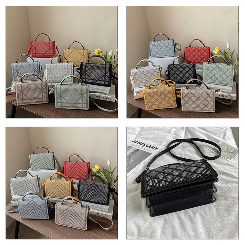 Unique style diamonds hand bags ladies shoulder messenger handbags luxury purses for