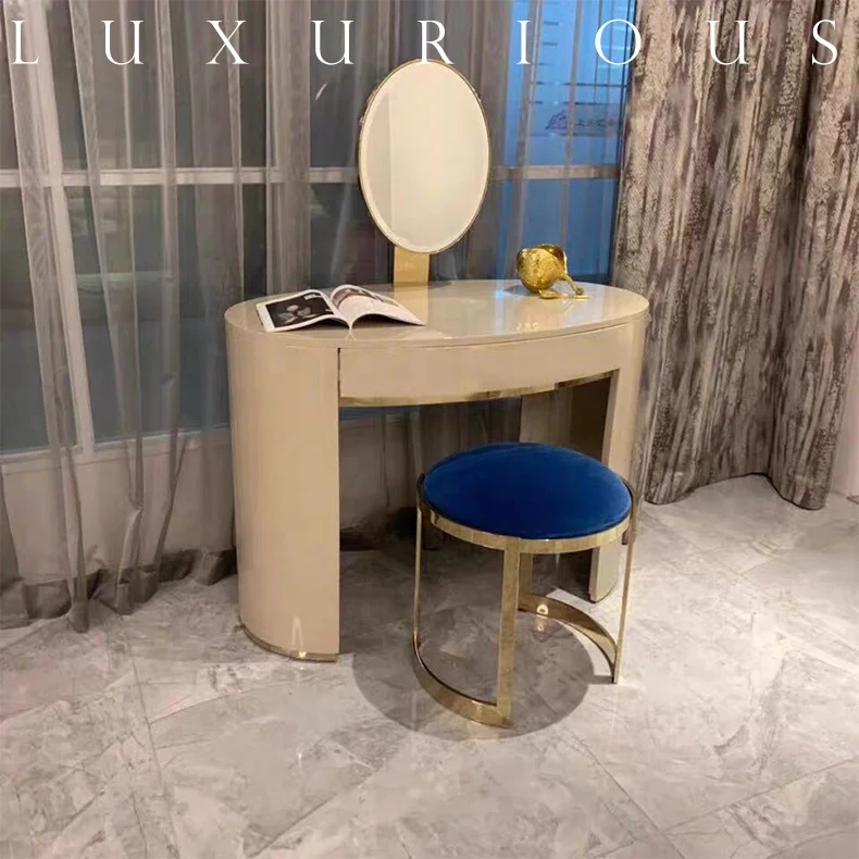 Italian Light Luxury Modern Dressing Table Bedroom Simple Dressing Mirror Dressing Storage Table