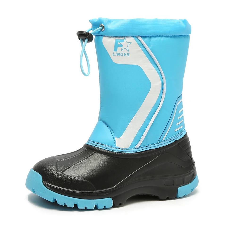 Для мальчиков и девочек; Зимние сапоги из водонепроницаемого материала; Нескользящая теплая зимняя обувь