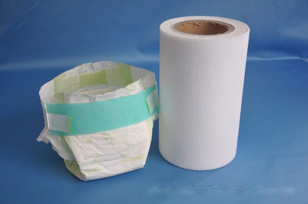 Diaper raw materials velcro side tapes 3 pieces green blue color elastic PP Frontal Tape For Disposable Baby Diaper Materials