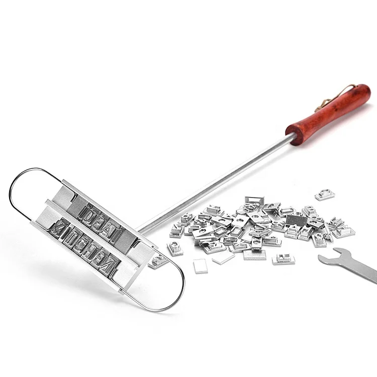 Kitchen Grilling Barbecue Tools BBQ Branding Iron with Interchangeable Letters For Branding Steaks Burgers Chicken Meat