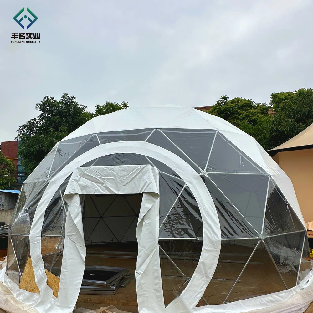 Aluminum hotel waterproof pvc outdoor dome glamping tent concrete geodesic dome house