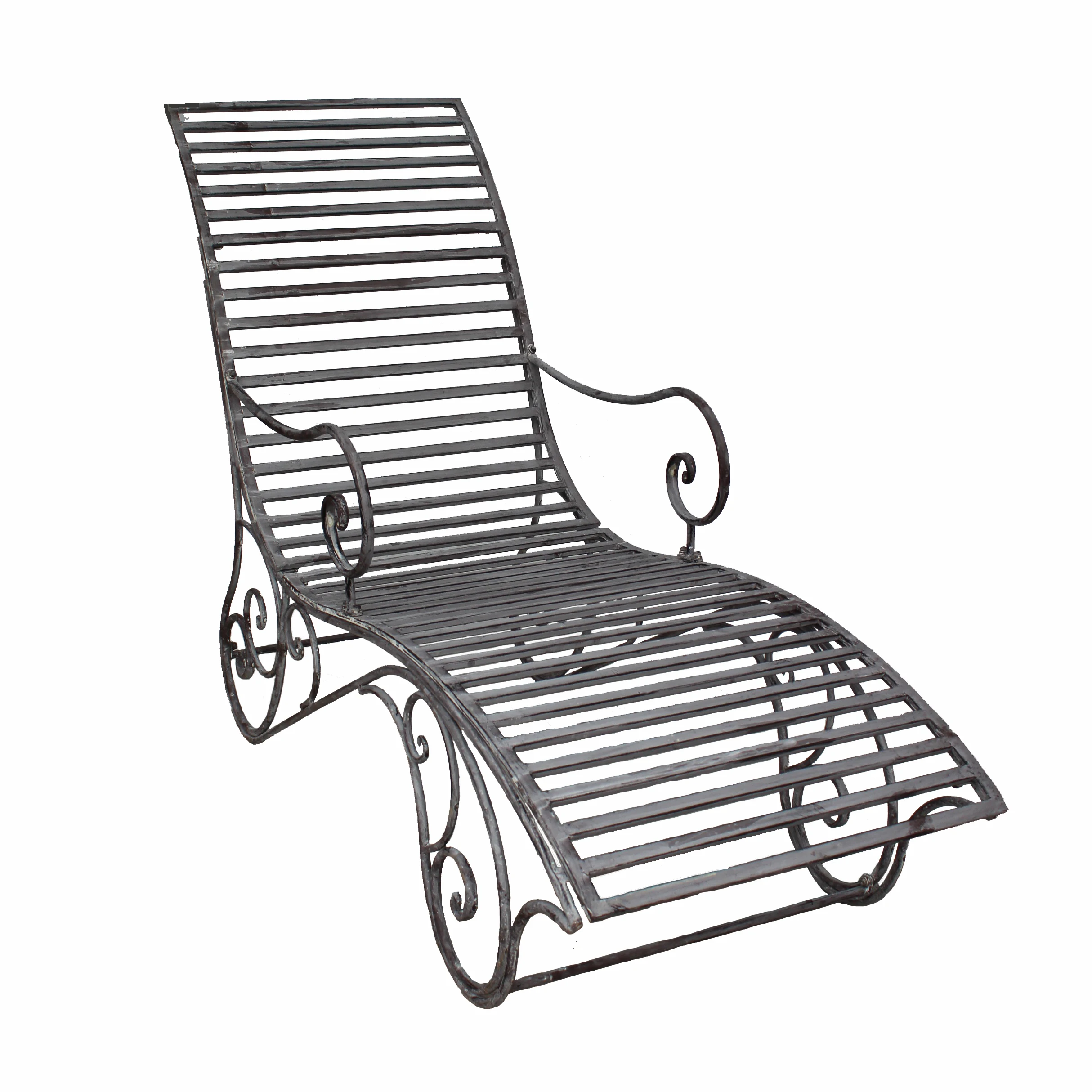 
Factory Selling Patio Metal Recline Metal Frame Garden Furniture Recliner Chair 