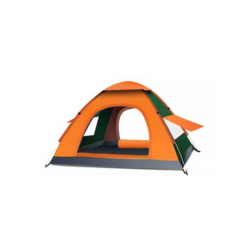 4-5 Person Automatic PVC Waterproof Camping Tent Large Space with 2 Doors 2 Windows White Color for Beach Hiking Outdoor Use
