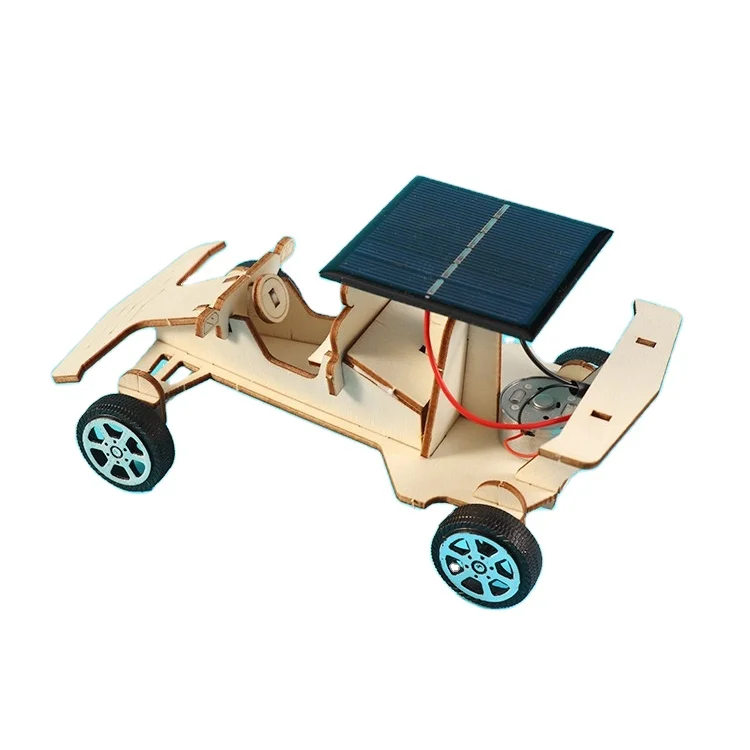 C03050-G CE DIY STEM Science Experiments Kits, 3D-Puzzle Holzmodelle Bau spielzeug, DIY Solar Power Car STEM-Projekte fur Kinder