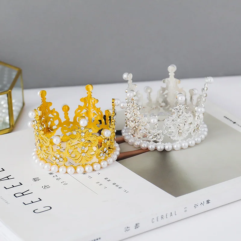 Wholesale Bridal Pearl Princess small Rhinestone Tiara Bridal Pearl Princess Beauty Crown for Girls