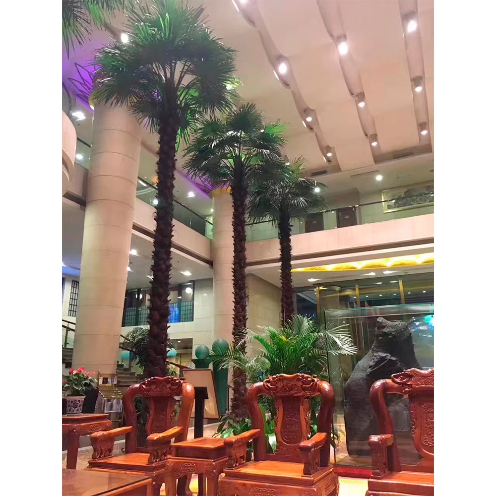 2-9m High Simulation Big Fake Leaves Decorative Plants Outdoor Artificial Palm Tree Garden Decoration