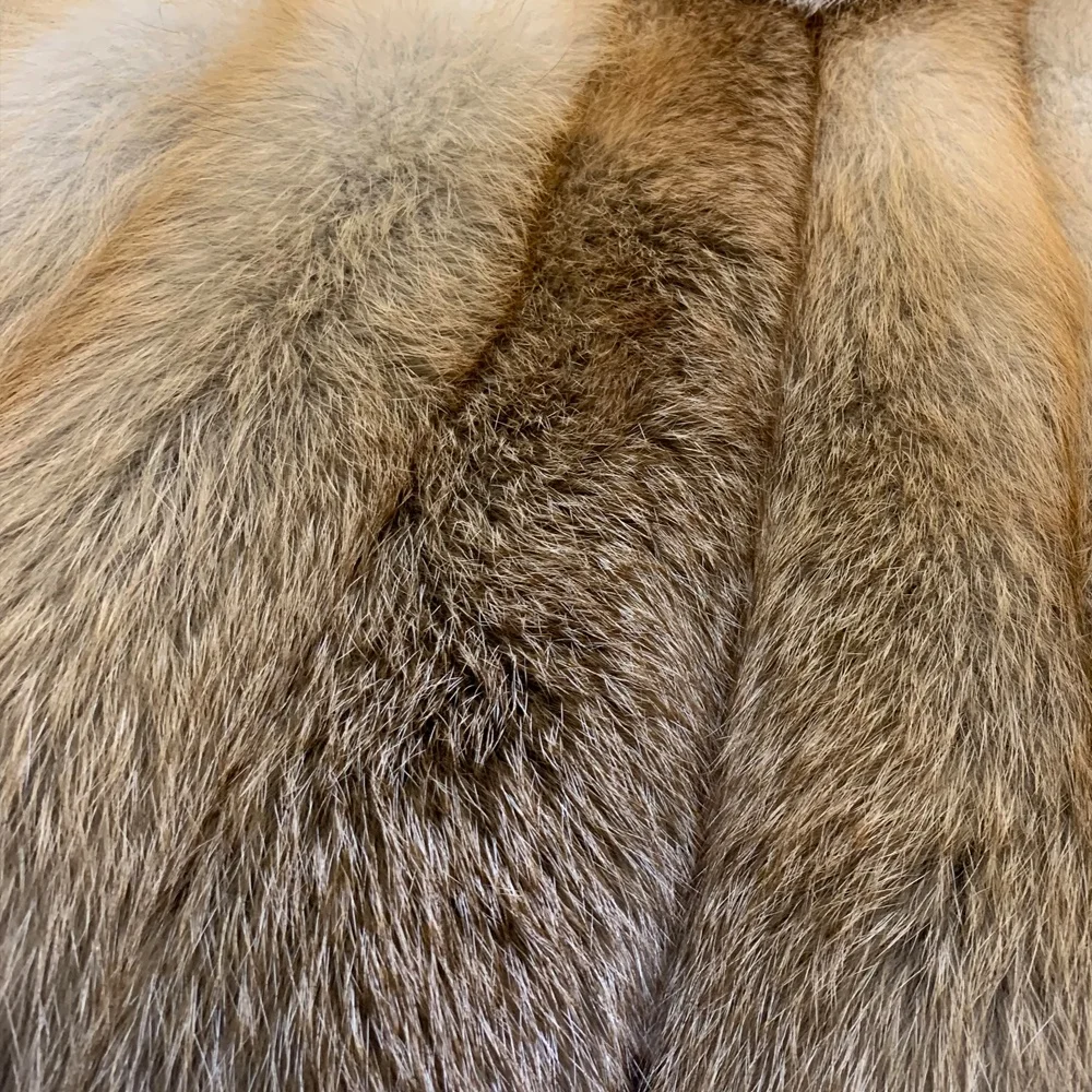 Real Red Fox Jacket Long Sleeve Ladies Real Fox Coat Women Natural Fur Cloth