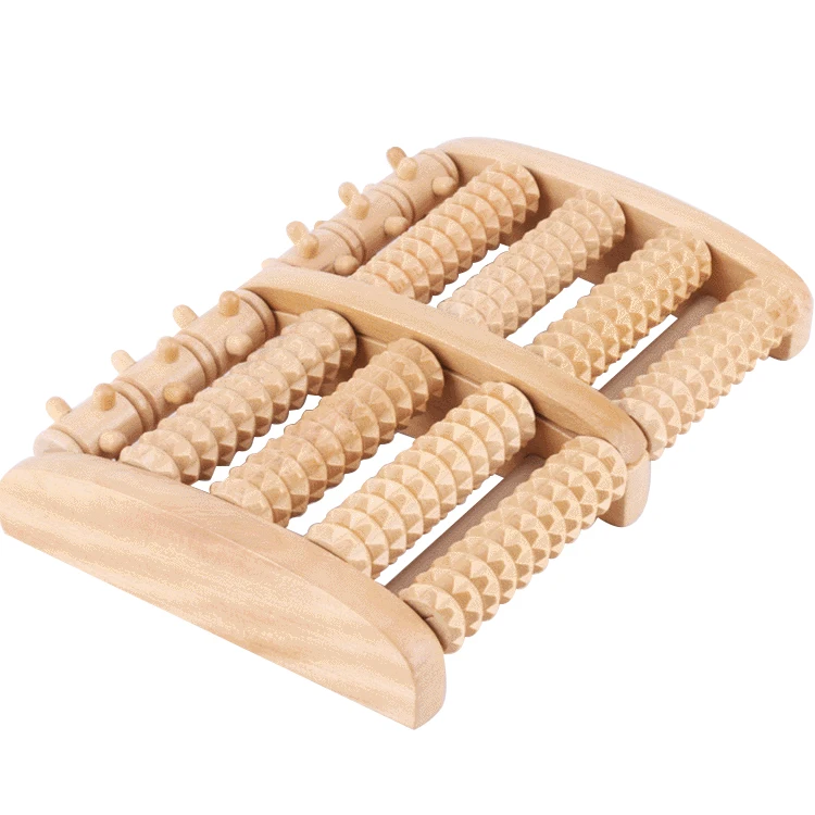 Foot Massager Roller Wooden Acupressure & Reflexology Tool Eco-friendly Oem Wood Row Foot Massager Online Service Natural Color