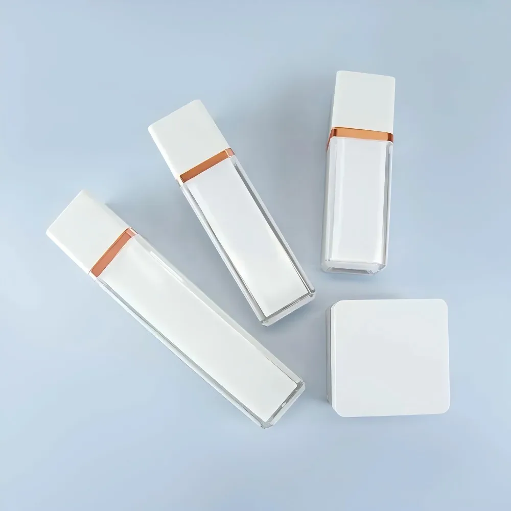 Custom White 50ml 30ml 60ml 100ml Plastic Cosmetic Bottles Empty Shower Pump Gel Serum Shampoo Jar Foam Spray Set