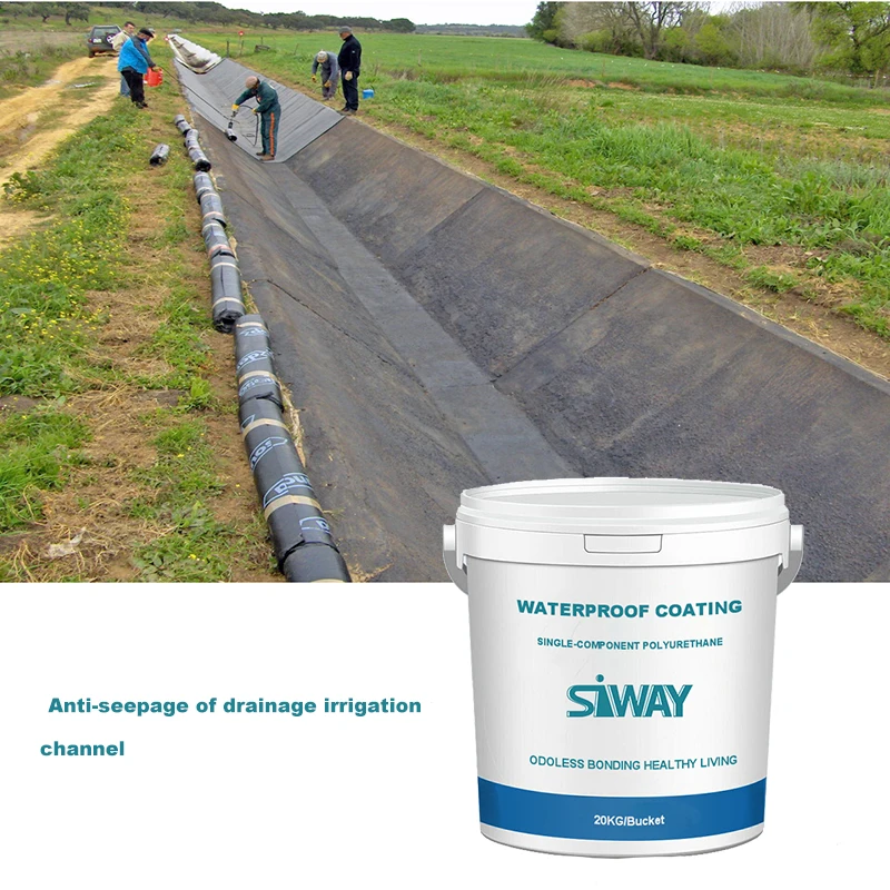 SIWAY single part roof liquid PU polyurethane waterproof coating for Cement-based surface concrete floor tiles marble wood board