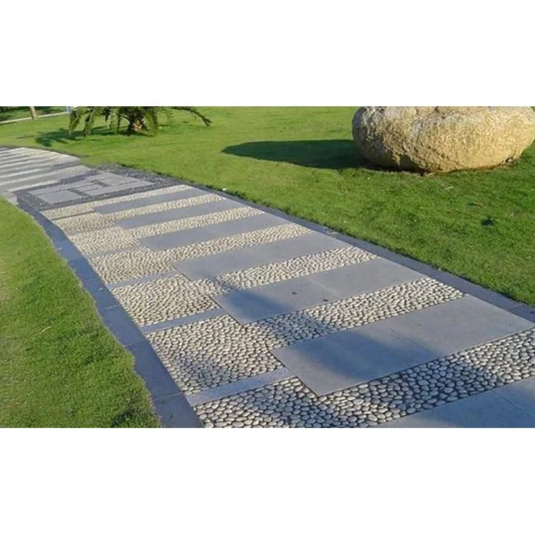 Natural landscaping garden outdoor floor decorative flat mosaic pebble stone tile