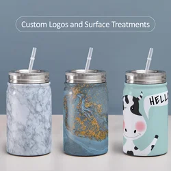 17 oz mugs white sublimation mason jars