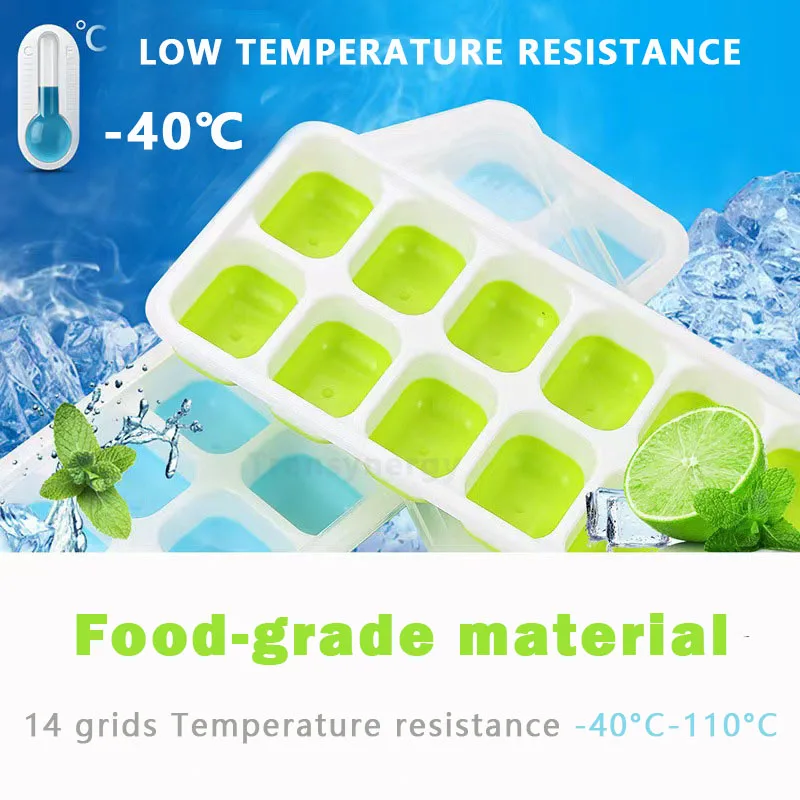 2025 Hot Selling Ice Cube Tray with Lid Easy-Release Square BPA Free Ice Maker Cube Molds
