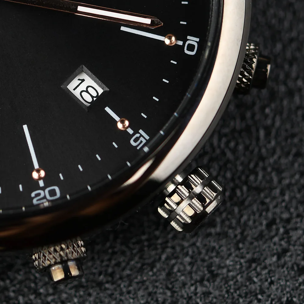 Business style men wrist watches small three needles dial auto date male watch waterproof 5ATM steel wristwatches