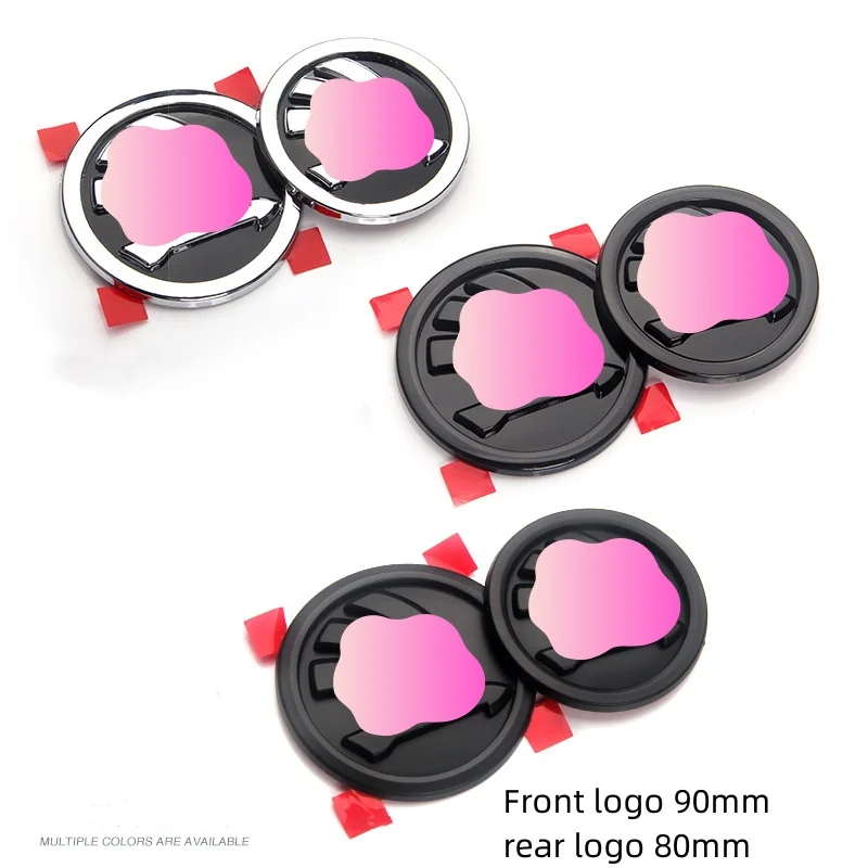 New Modification 90mm 80mm Front Rear Emblem Badge Car Logo Stickers Emblem