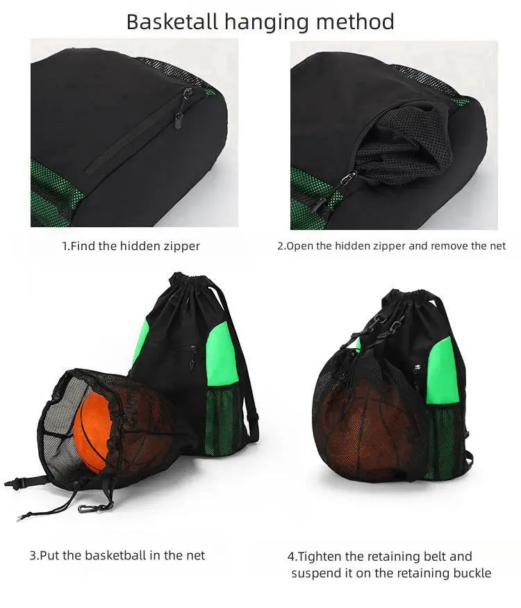 Customized Casual Sports Drawstring Backpack Multifunctional Drawstring Bag Outdoor Large Capacity Basketball Backpacks