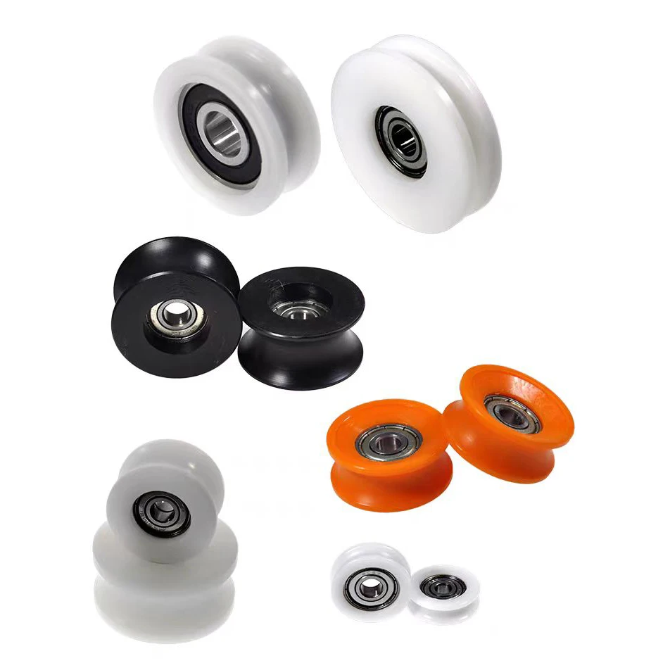 BS68924-8 9x24x8MM White And Black POM Nylon Roller For Sliding Gate Payload 25KG Door Window Rollers