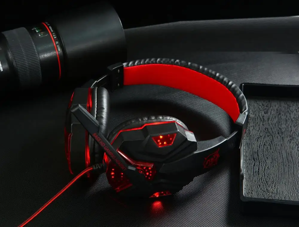 
GW001 Deep Bass Game Headphone Custom logo glowing stereo headphones, computer gaming headset with microphone 