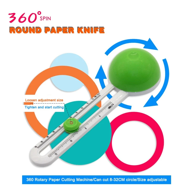 Paper Cutter Round Patchwork Compass Circle Trimmer Round Cutting Knife Circular Paper Scrapbooking Cards Cutters