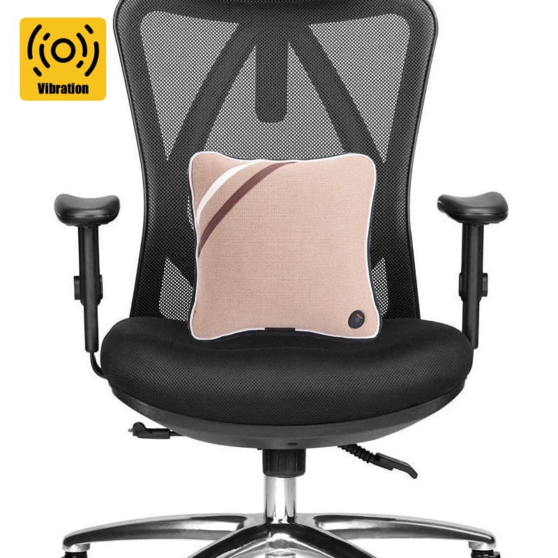 Wireless Body Massage Pillow Cushion with Vibration for Aching or Sore Back Ideal for Office Chair Car Seat Waist Support